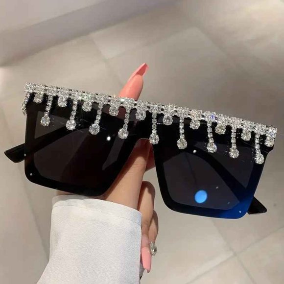 Crystal tassels sparkling sunglasses main image 5